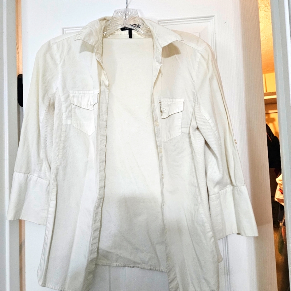 White button down blouse